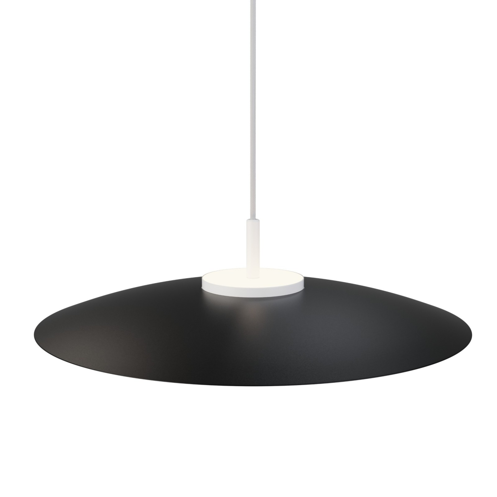 sulion Lámpara de techo VALENTINA.Metal plano negro y módulo blanco.LED 18W