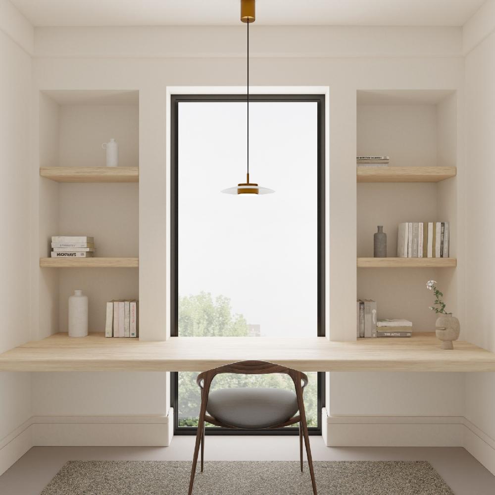 Sulion Lámpara De Techo VALENTINA.Metal Plano S Blanco Y Módulo Latón. LED18W