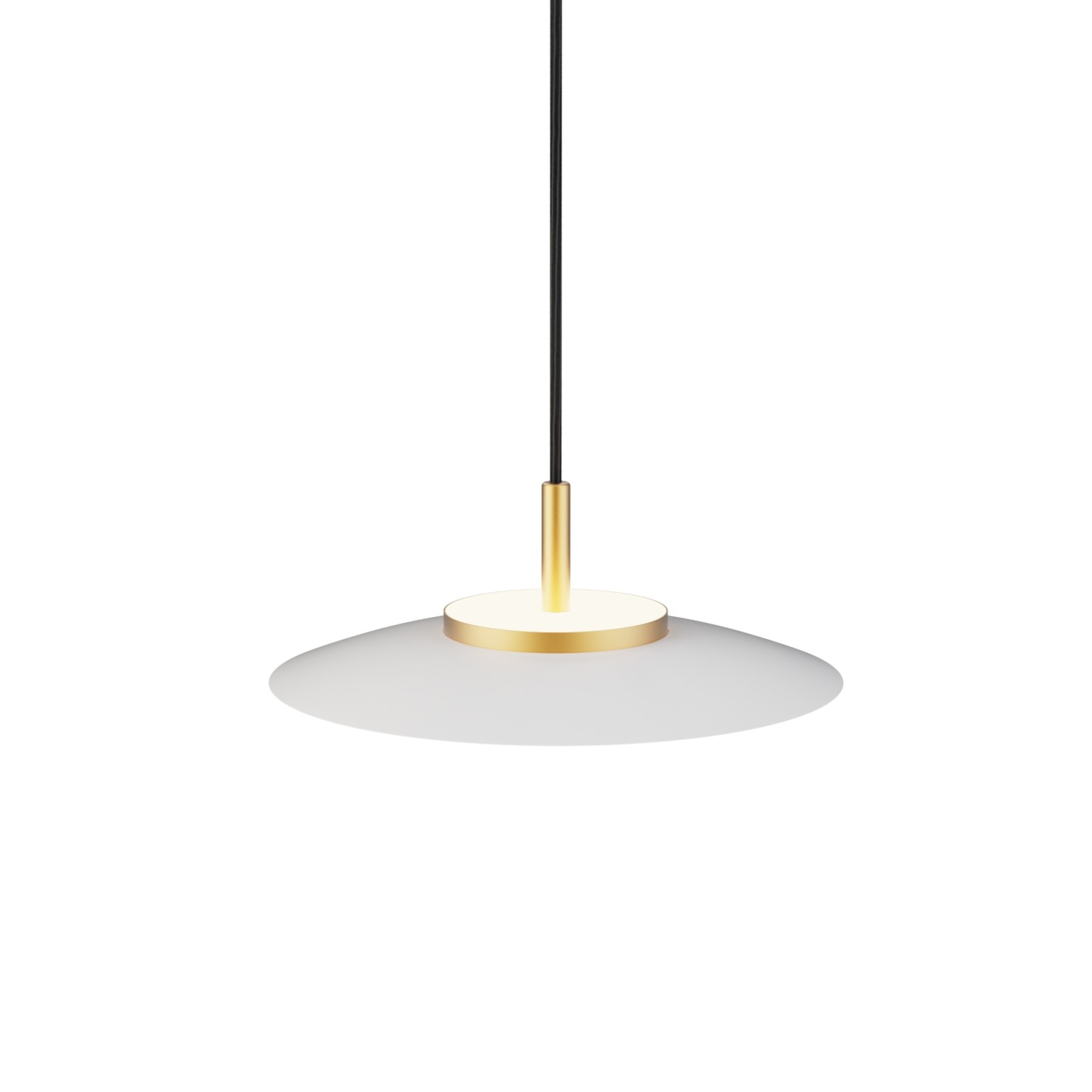 sulion Lámpara de techo VALENTINA.Metal plano S blanco y módulo latón. LED18W