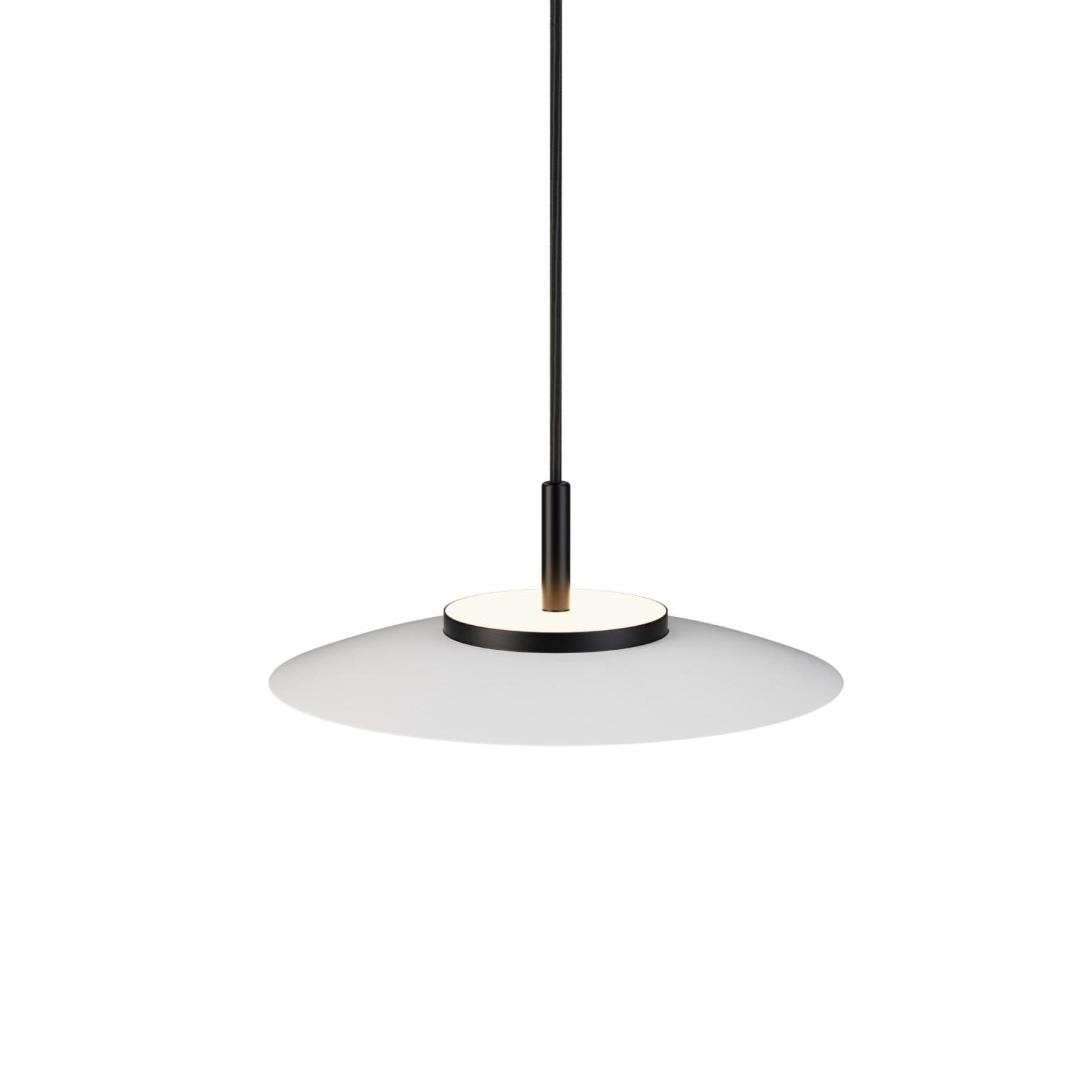 sulion Lámpara de techo VALENTINA.Metal plano S blanco y módulo negro.LED 18W