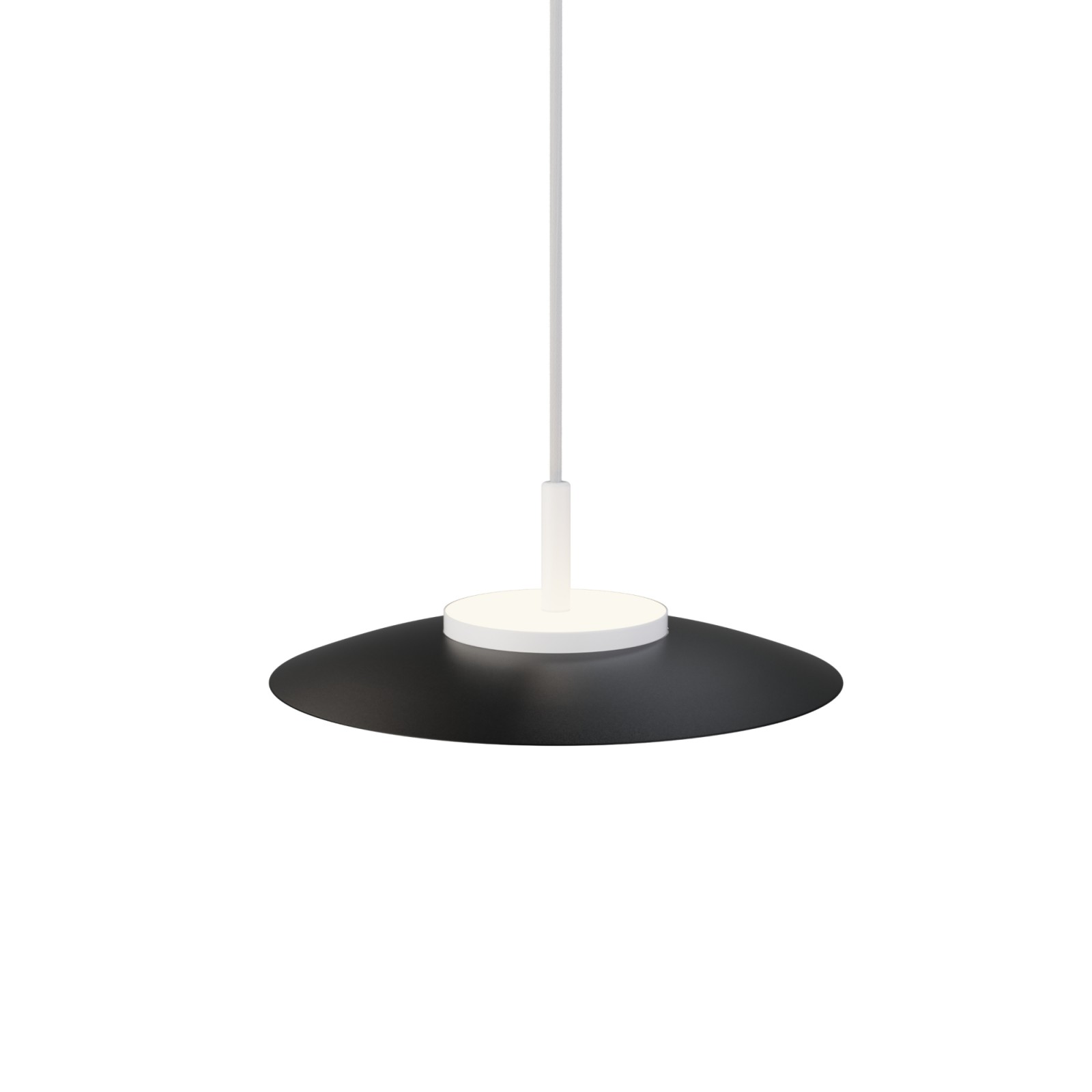 sulion Lámpara de techo VALENTINA.Metal plano S negro y módulo blanco.LED 18W