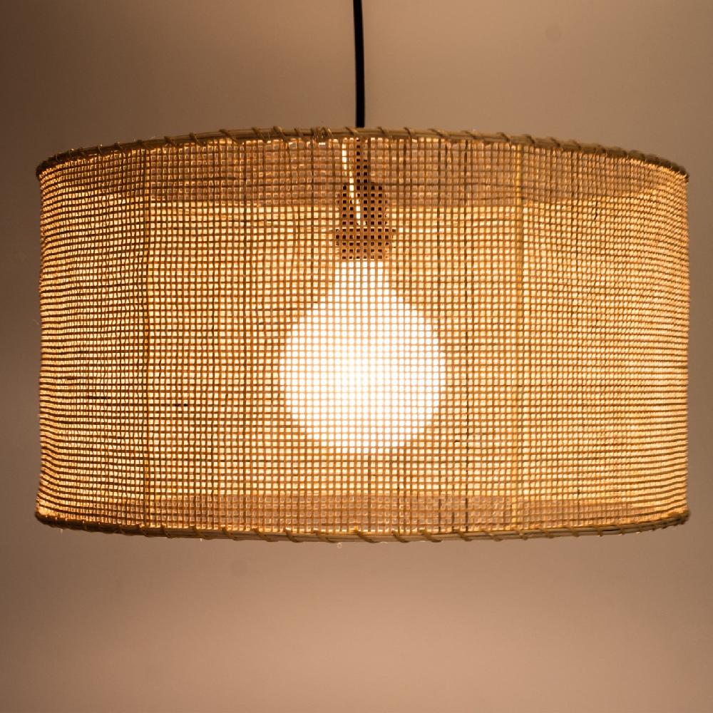 Sulion Lámpara De Techo WALA. Ratán Y Cable Blanco. 1xE27 |Sulion