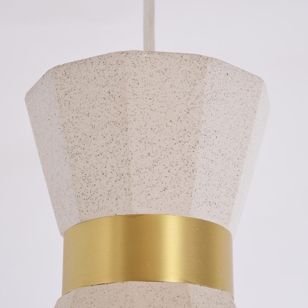 Sulion Lámpara De Techo ZOE. Hormigón Blanco Y Detalle En Latón.1xE27|Sulion