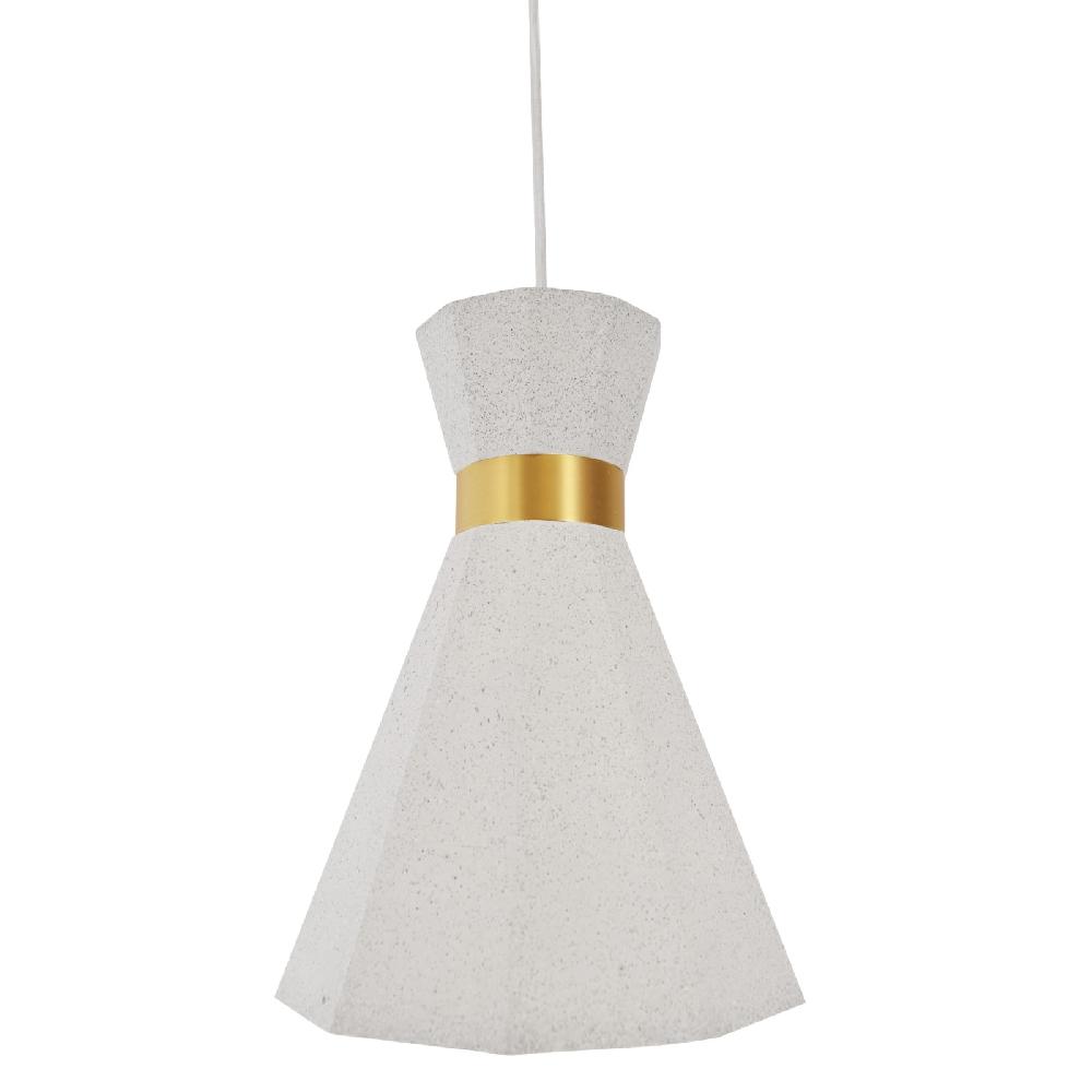 sulion Lámpara de techo ZOE. Hormigón blanco y detalle en latón.1xE27|Sulion