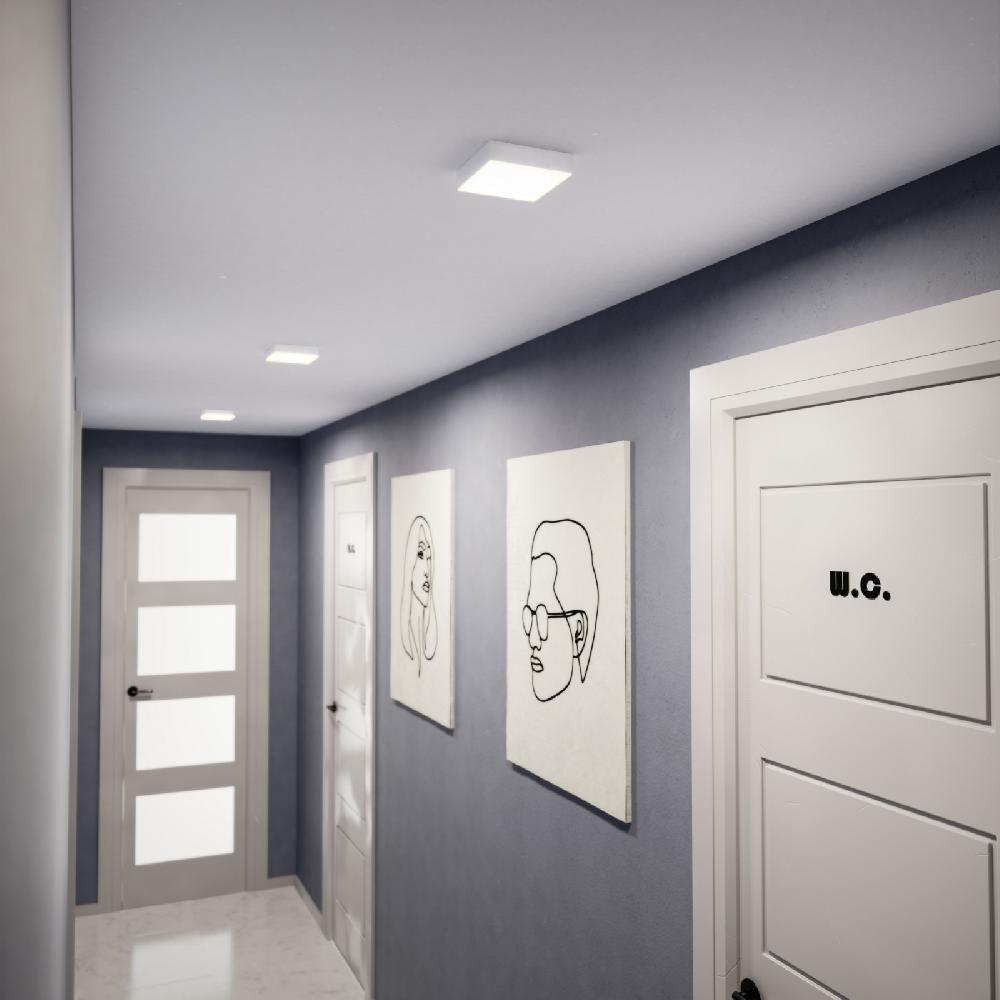 Sulion Plafón Cuadrado LINHA En Blanco LED 12W Y CCT En ABS | Sulion