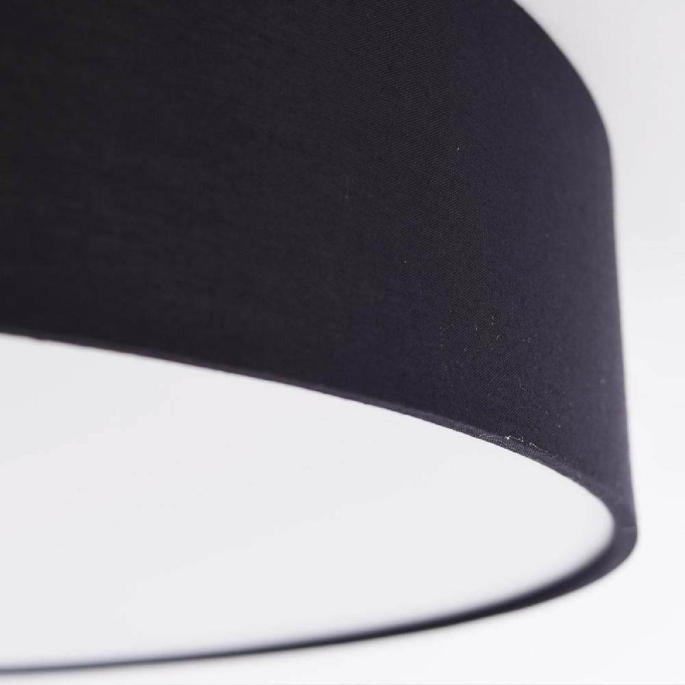Sulion Plafón MOON Circular Con Pantalla Textil Negra. Ø40cm.LED 33W.|Sulion