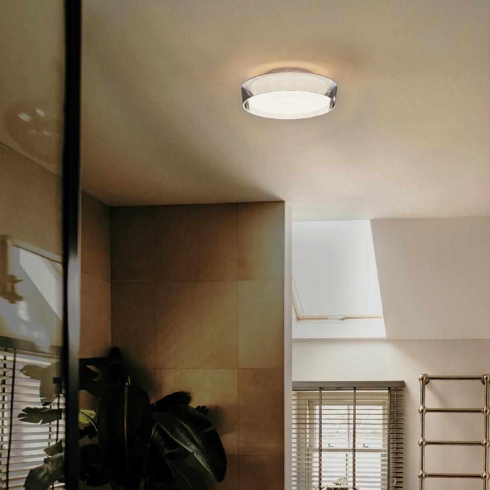 Sulion Plafón NILO. Vidrio Soplado Transparente Y Difusor Opal.LED 12W|Sulion