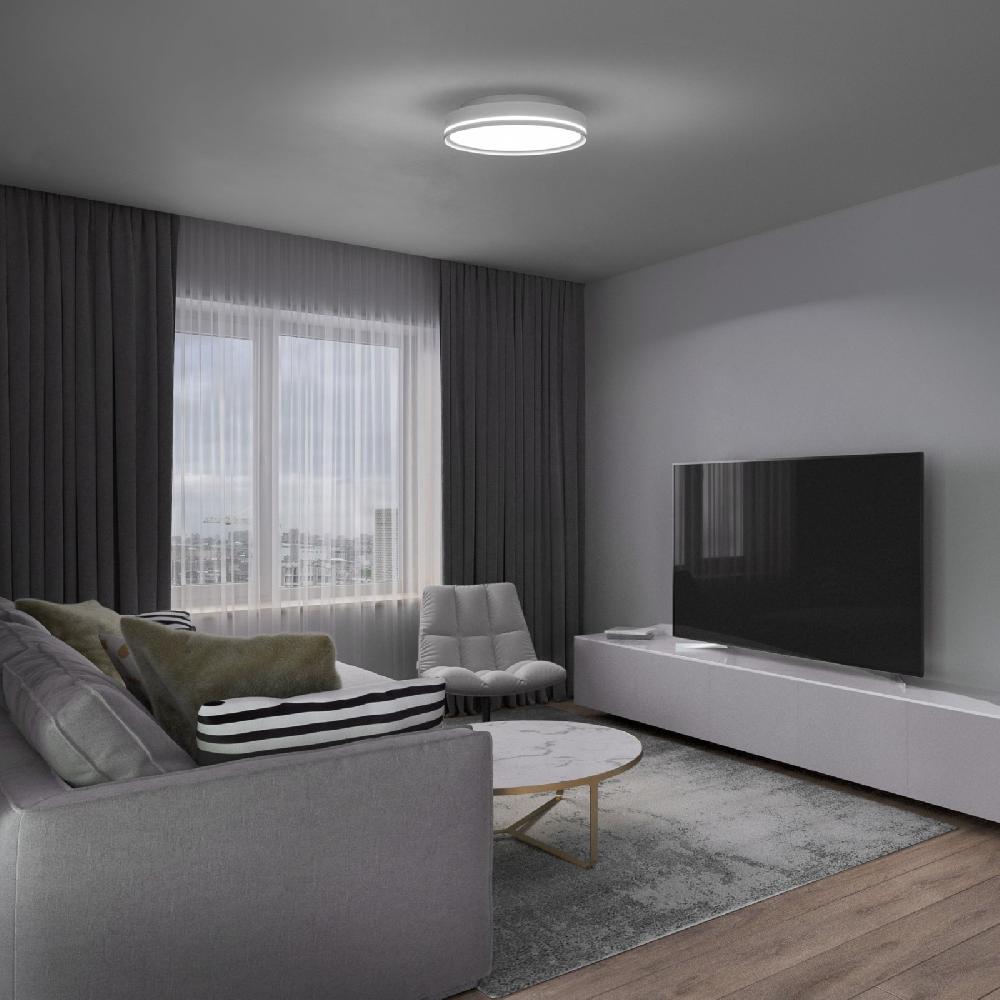 Sulion Plafón ORION Color Blanco Y Luz Perimetral. Ø40cm. LED 40W. |Sulion