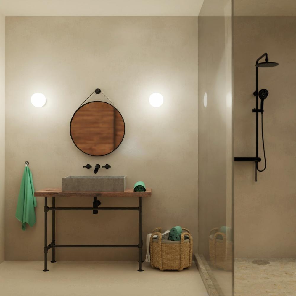 Sulion Plafón SENA Con Bola Redonda Vidrio Opal Y Acabado Cromo.1xE14 |Sulion