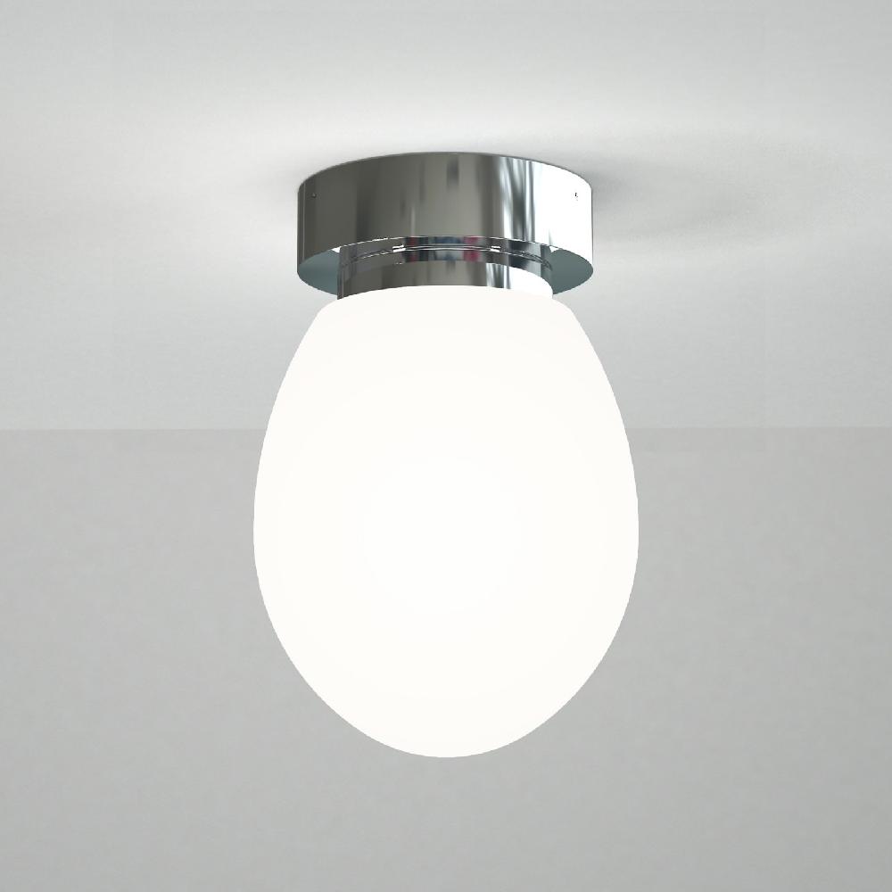 Sulion Plafón TÁMESIS. Metal Cromo Y Difusor Ovalado Opal. 1xE14 | Sulion
