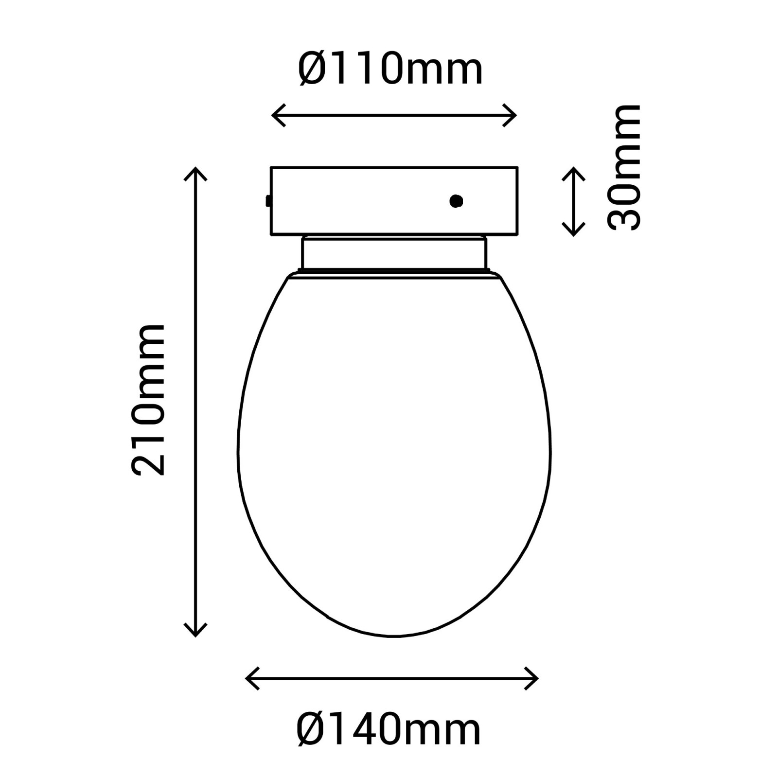 Sulion Plafón TÁMESIS. Metal Cromo Y Difusor Ovalado Opal. 1xE14 | Sulion