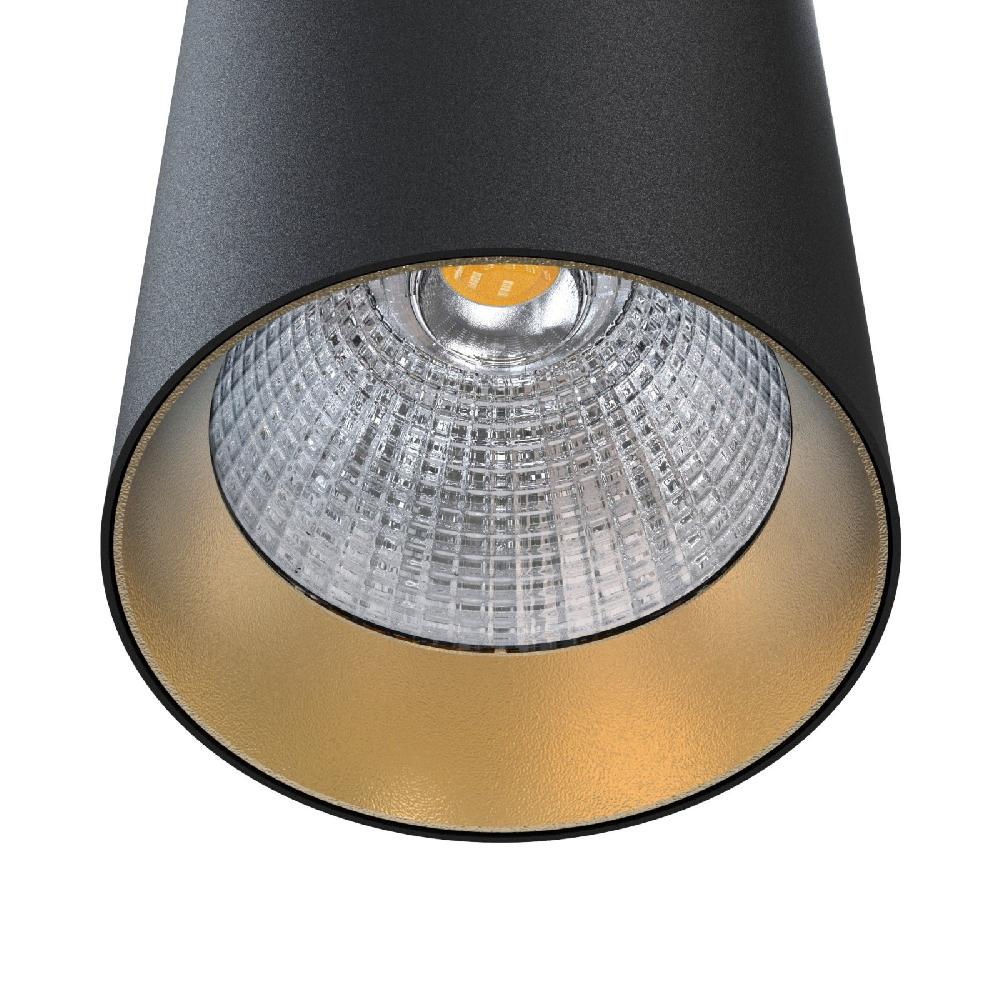 Sulion Semiplafón KIRA LED 12W Tubular Negro Y Dorado 3CCT Switch 36°| Sulion