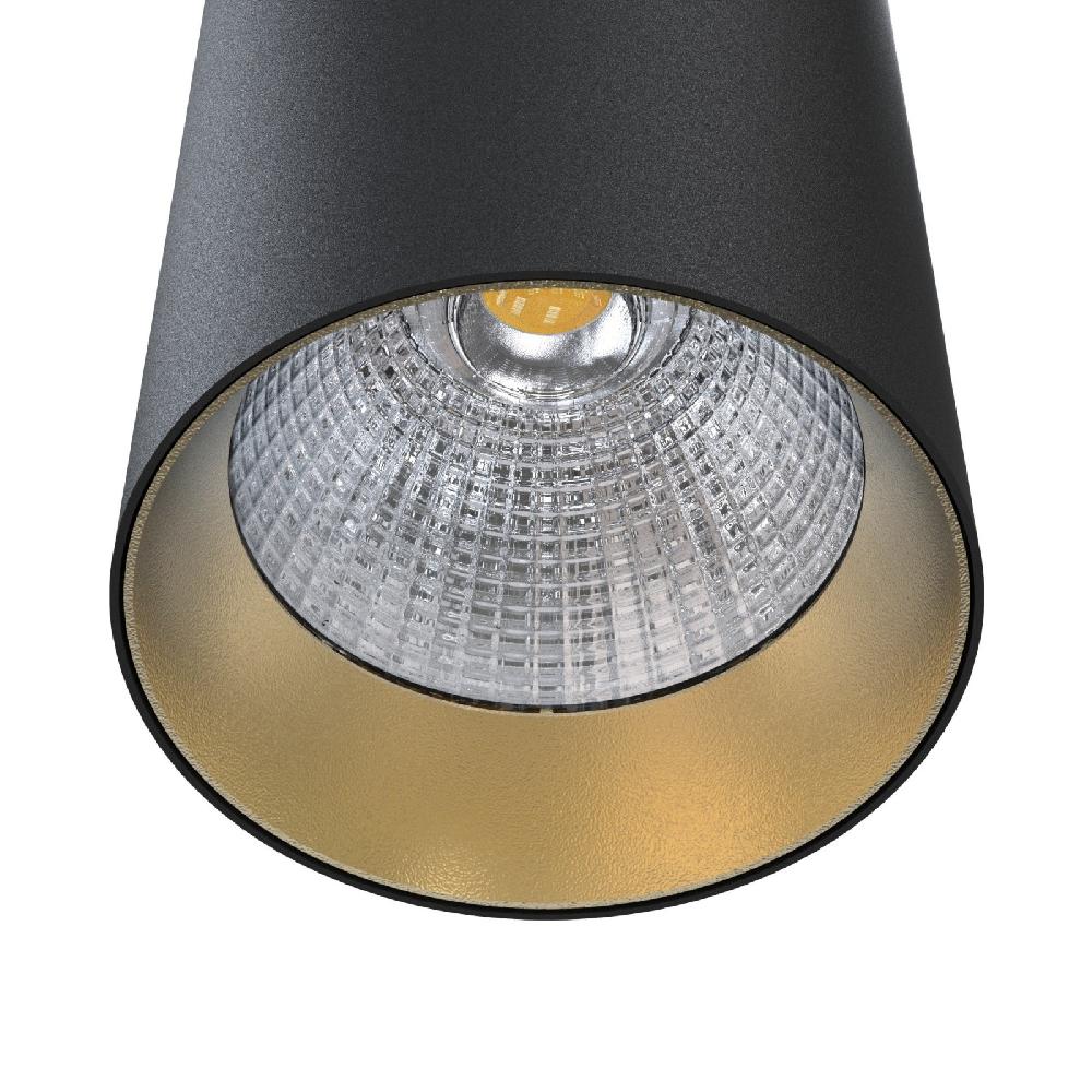 Sulion Semiplafón KIRA LED 12W Tubular Negro Y Dorado 3CCT Switch 15°| Sulion