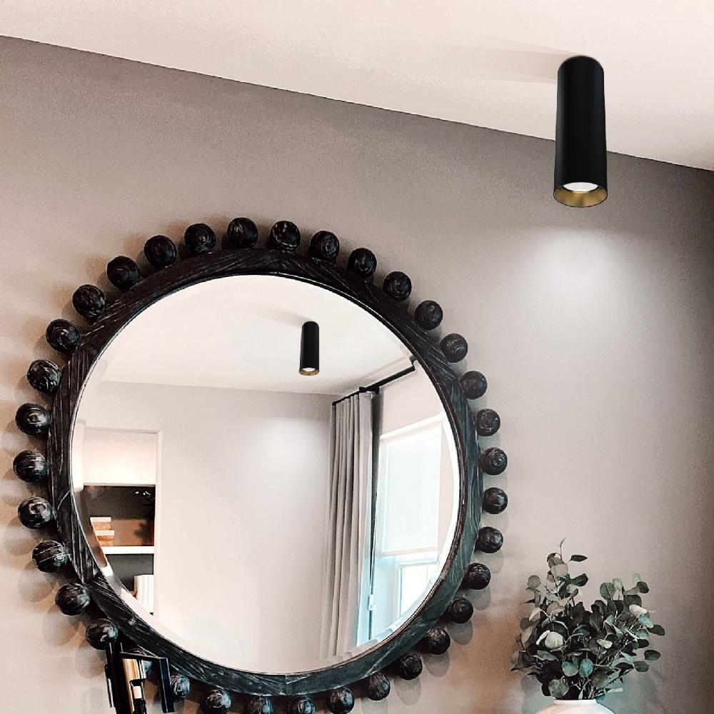 Sulion Semiplafón KIRA LED 20W Tubular Negro Mate 3CCT Switch 36°| Sulion