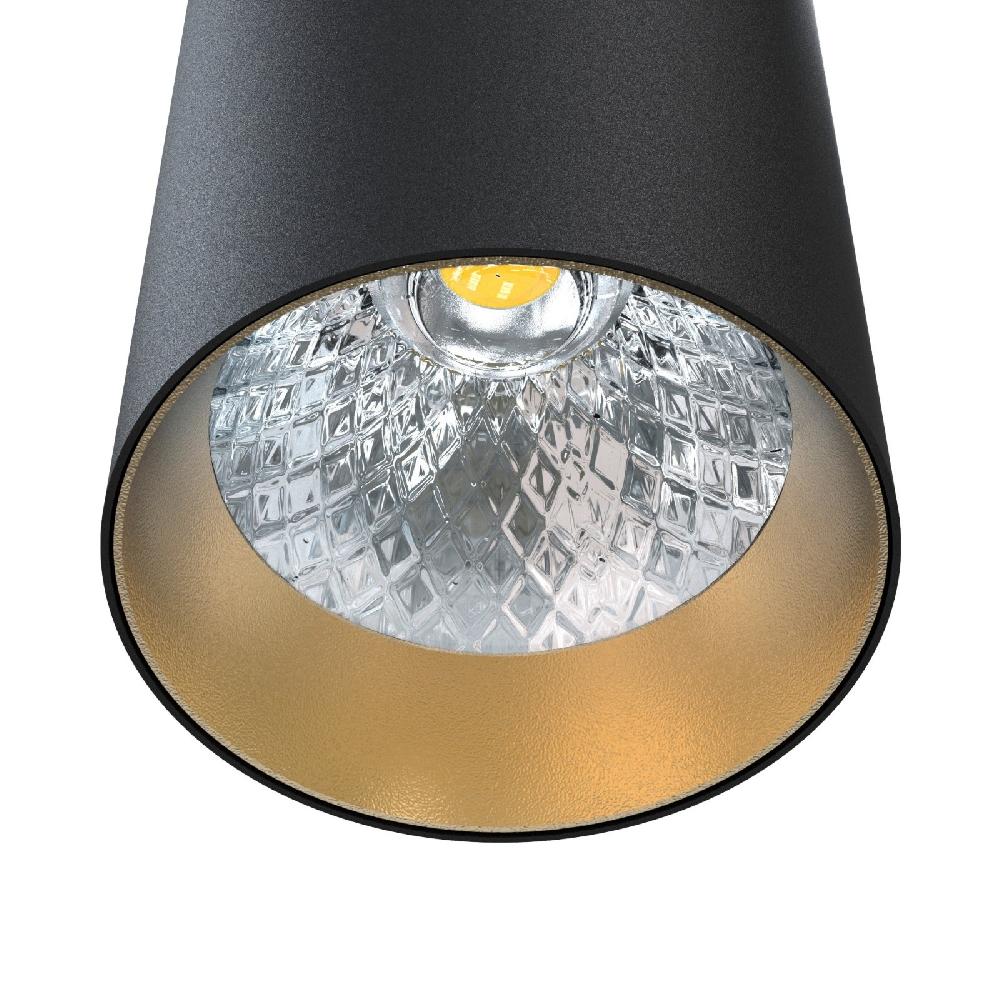 Sulion Semiplafón KIRA LED 20W Tubular Negro Y Dorado 3CCT Switch 15°| Sulion