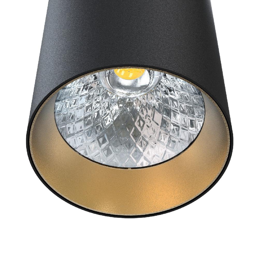 Sulion Semiplafón KIRA LED 20W Tubular Negro Y Dorado 3CCT Switch 36°| Sulion