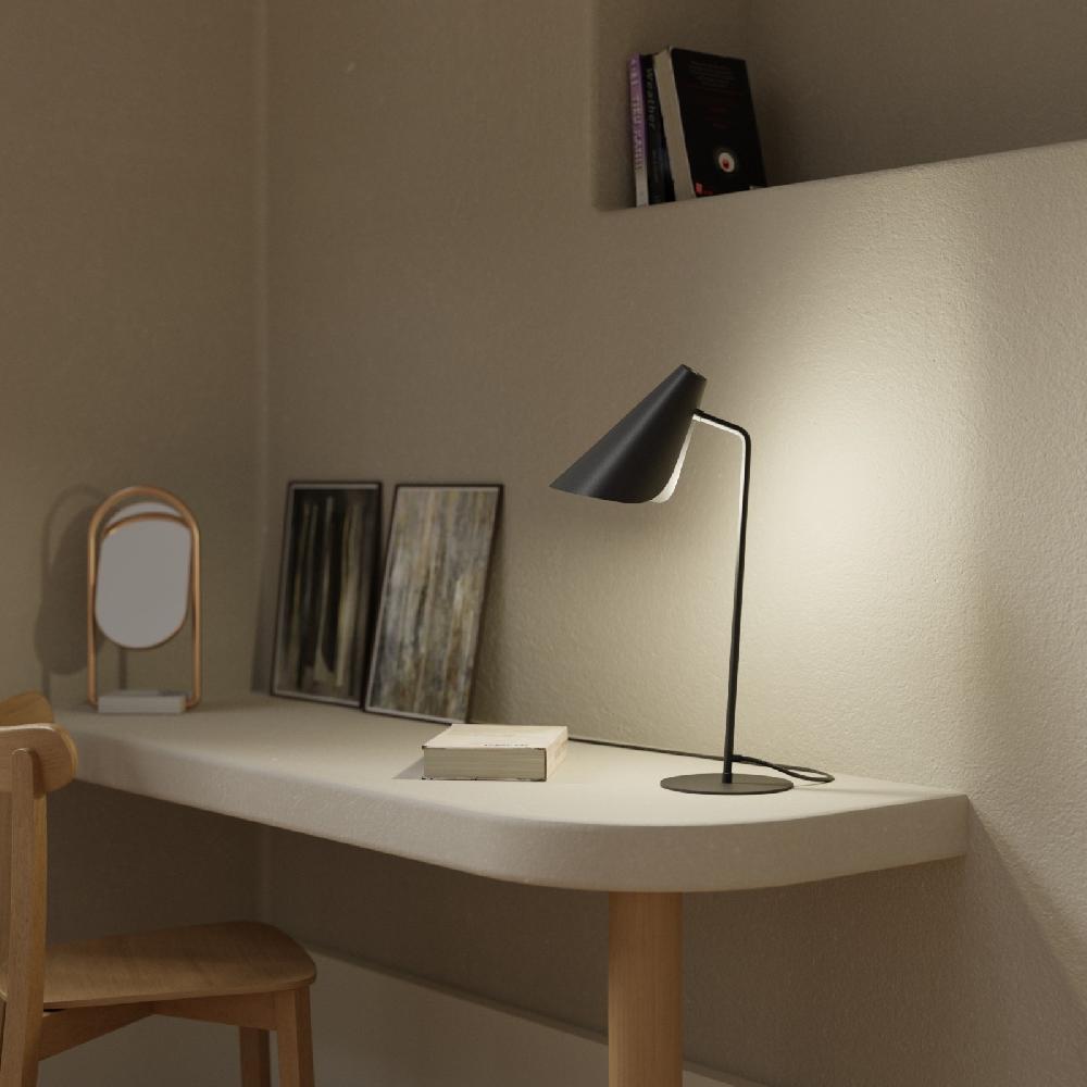 Sulion Sobremesa LISBOA. Metal Negro Arenado Y Tulipa Orientable.1xE27|Sulion