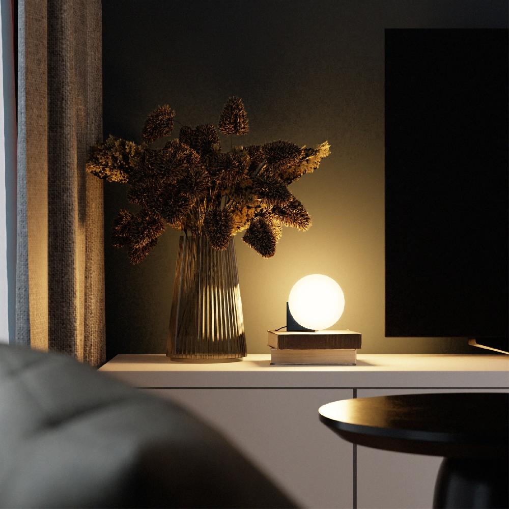 Sulion Sobremesa OBI. Metal Negro Brillo. Táctil Dimable. 1xG9|Sulion