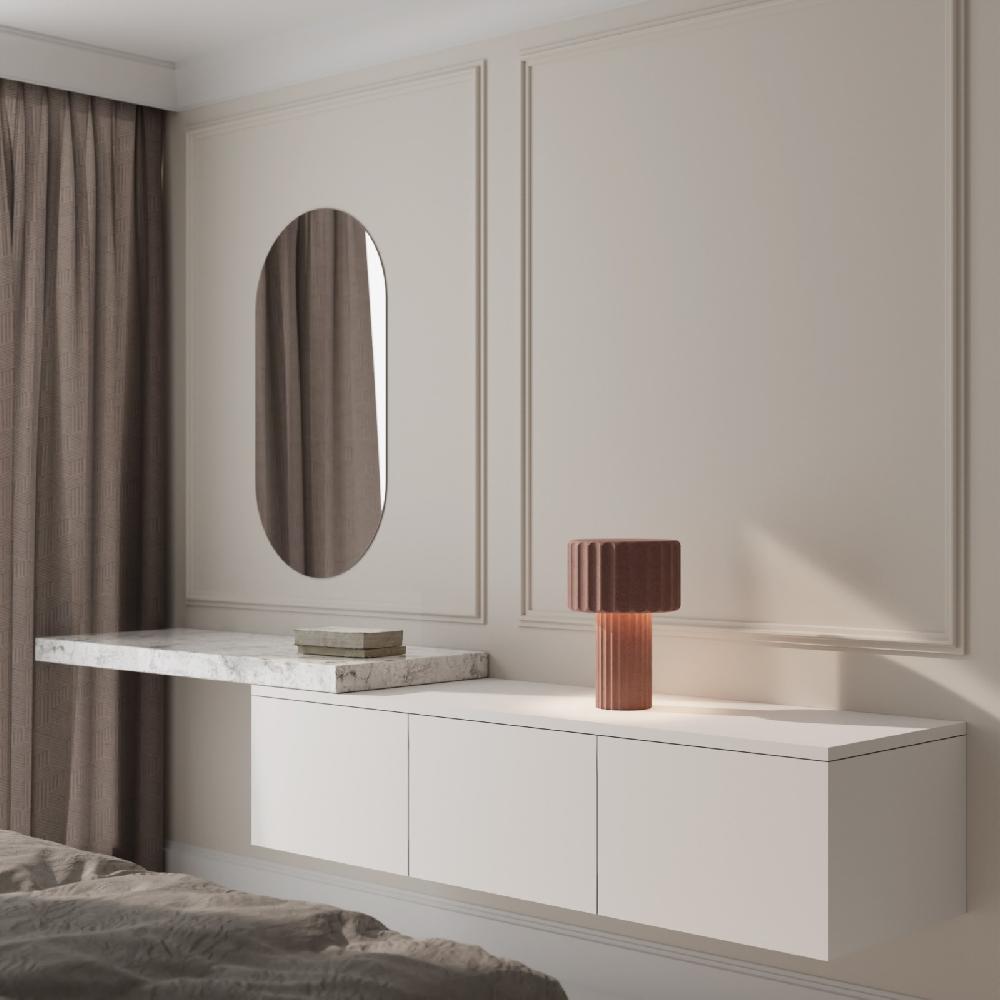 Sulion Sobremesa OLIMPIA. Hormigón Rojo. 2xE27 |Sulion