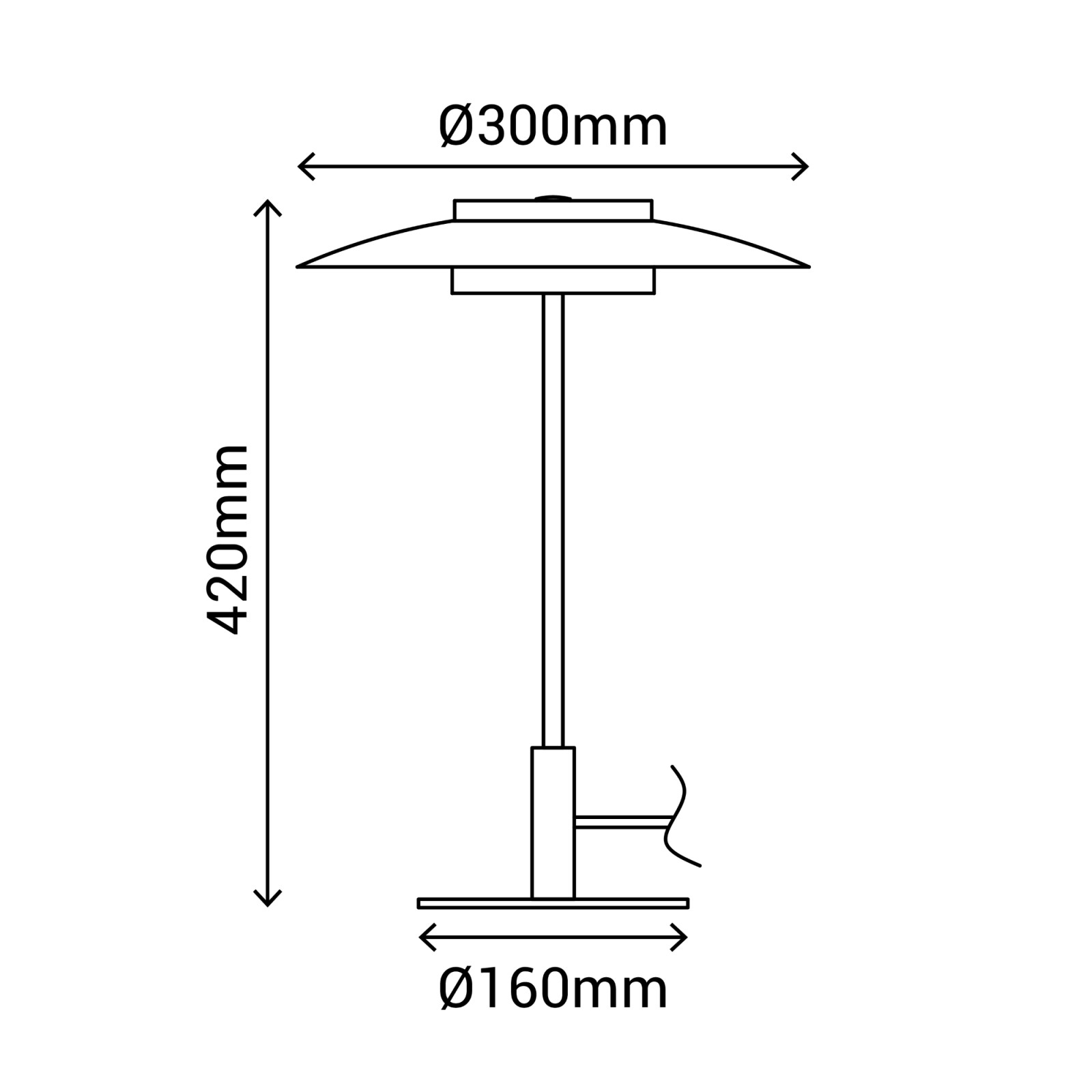 Sulion Sobremesa VALENTINA. Metal Negro Y Tulipa Acabado Madera. LED 9W. CCT