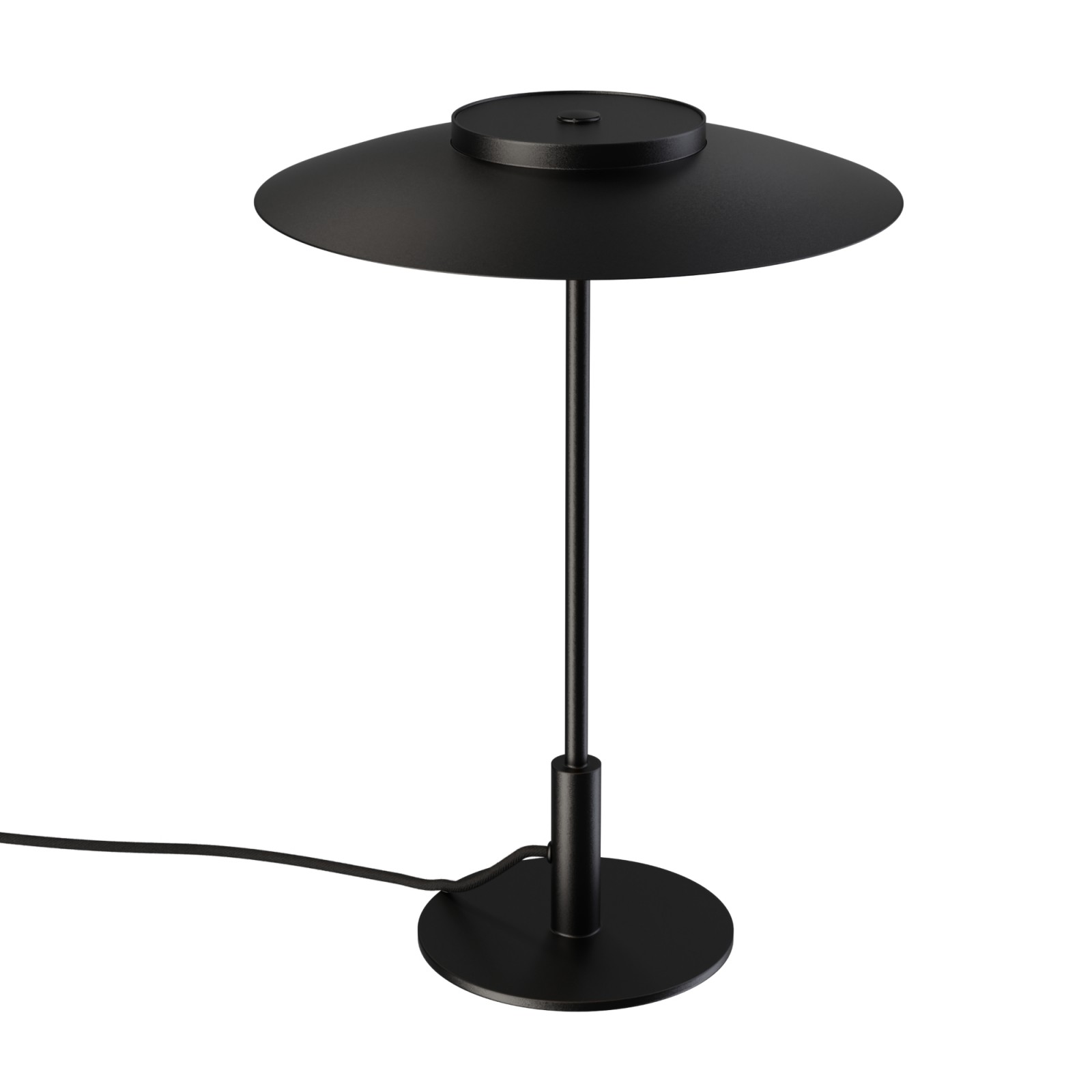 sulion Sobremesa VALENTINA. Metal negro y tulipa acabado negro. LED 9W. CCT