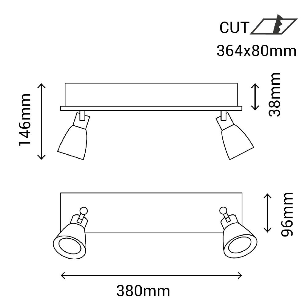 Sulion FOCOS FULINO LED L380 2X10W BL | Sulion