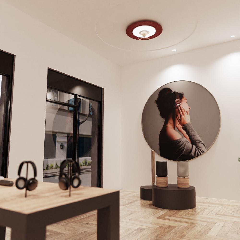 Sulion Ventilador De Techo Acústico FONO Burdeos Con Luz - Sulion