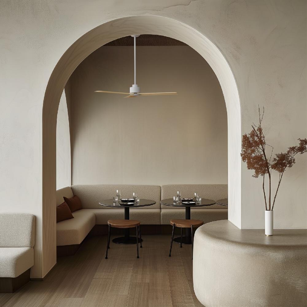 Sulion Ventilador De Techo ANNE Blanco Palas De NATURAL PINE WOOD Clara Sulion