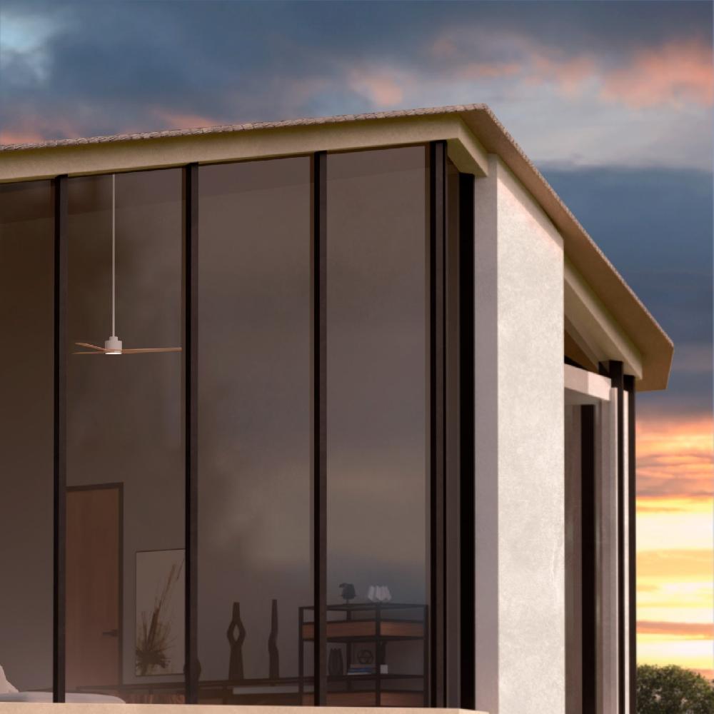 Sulion Ventilador De Techo ANNE Blanco Y Madera Clara Con Luz - Sulion