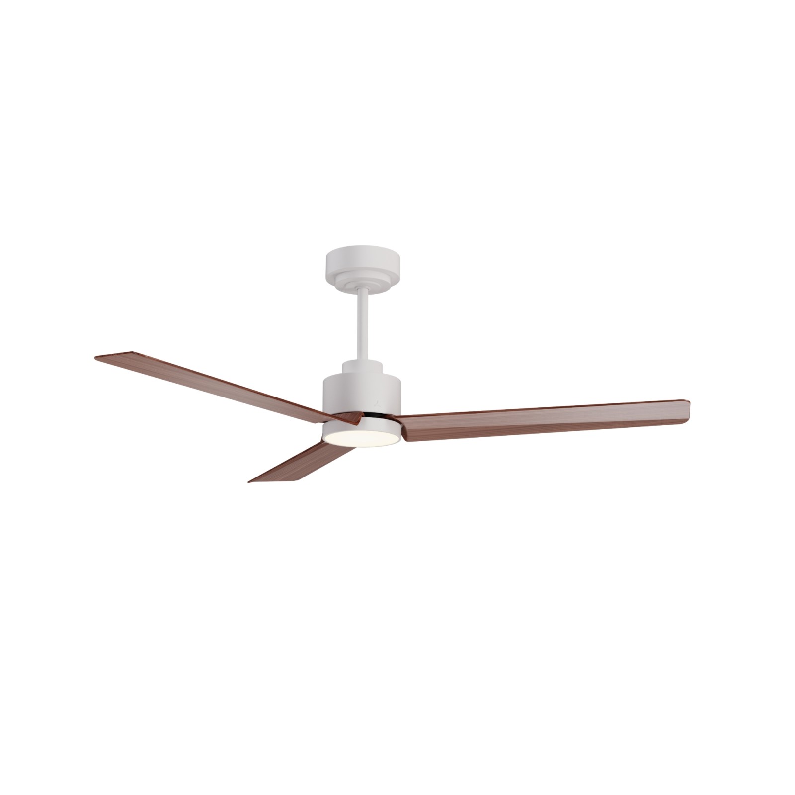 sulion Ventilador de techo ANNE blanco y madera oscura con luz - Sulion