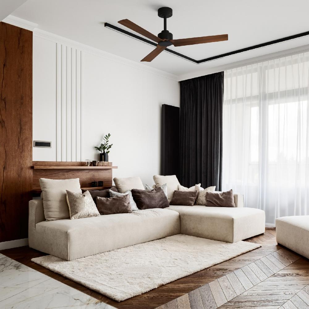 Sulion Ventilador De Techo ANNE Negro Madera Oscura - Sulion