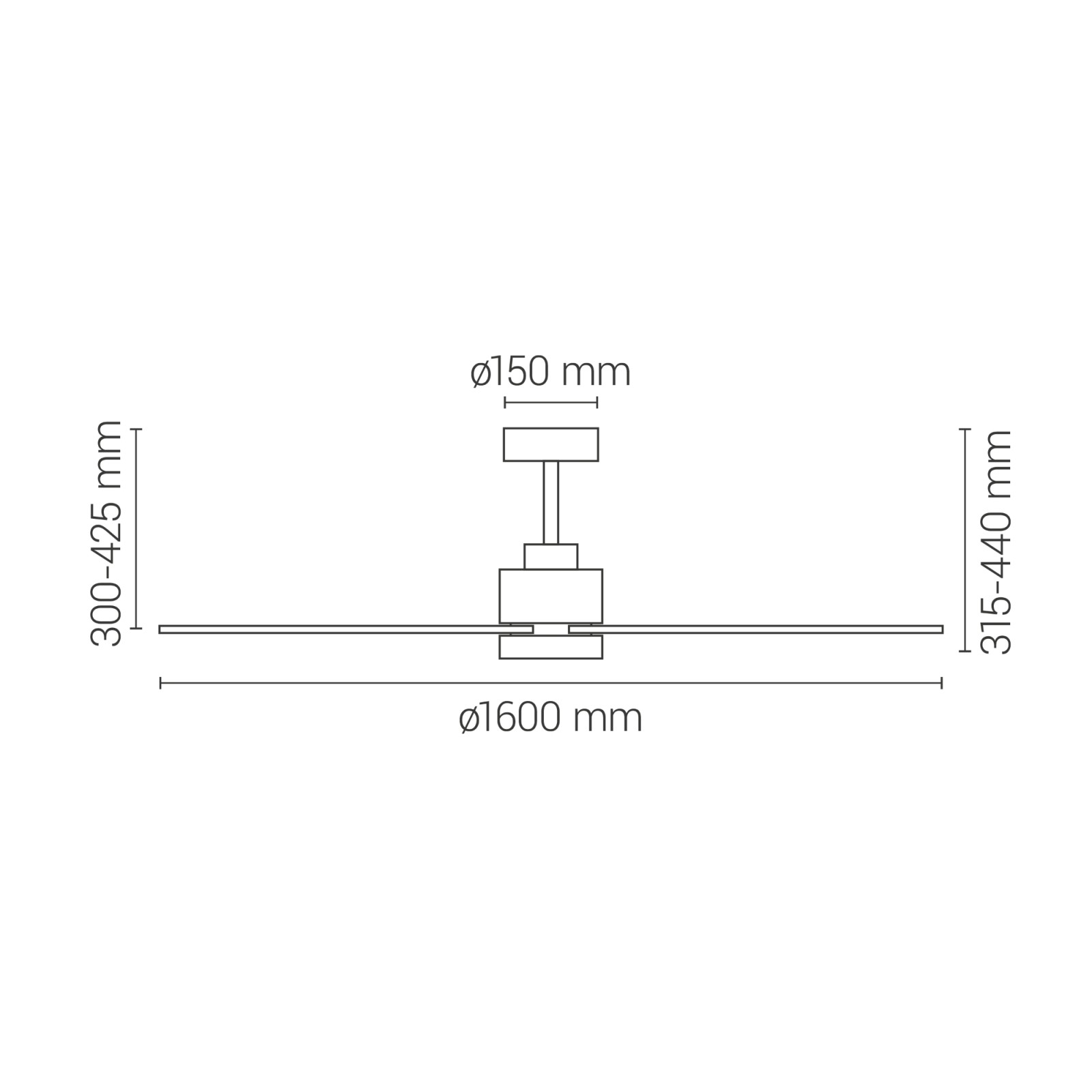 Sulion Ventilador De Techo ANNE XL Negro Con Luz - Sulion