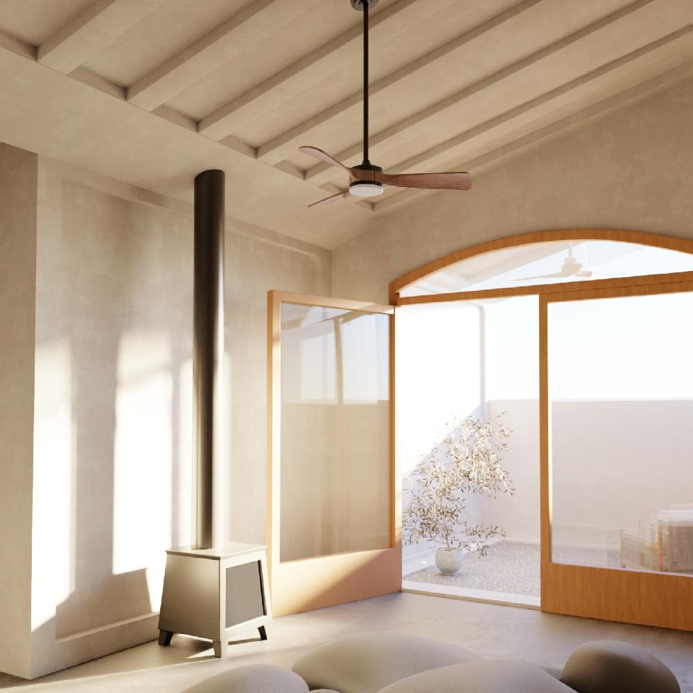 Sulion Ventilador De Techo AVA M Negro Y Madera Natural - Sulion