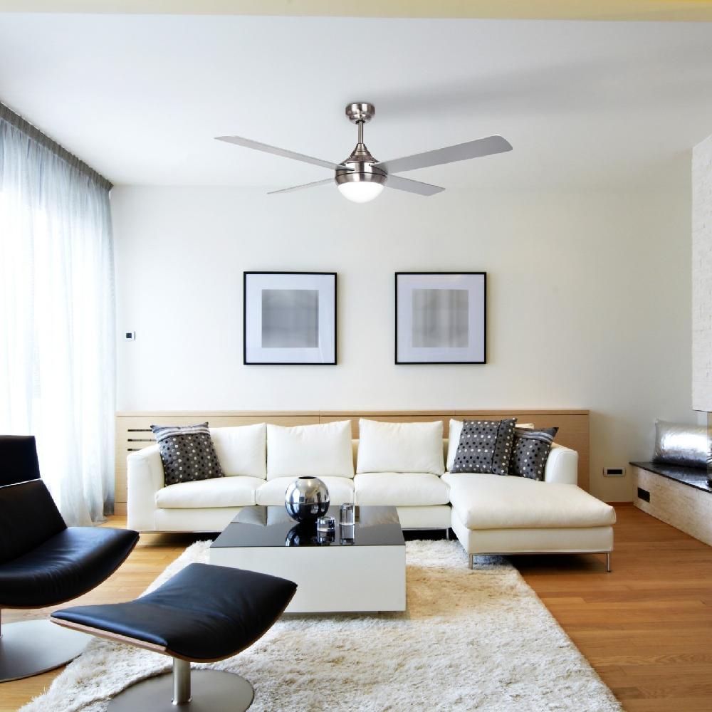 Sulion Ventilador De Techo BALOO Niquel Aspas Reversibles Con Luz - Sulion