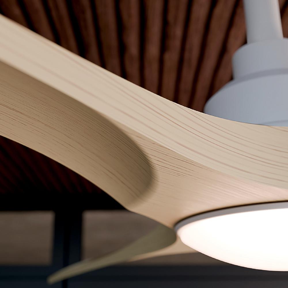 Sulion Ventilador De Techo CARLA L Blanco Y Palas De Madera Con Luz Sulion