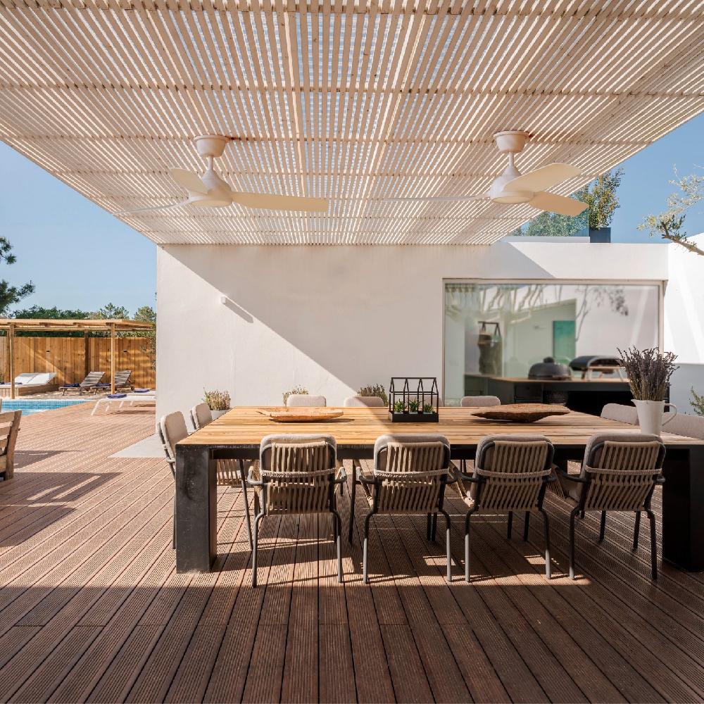 Sulion Ventilador De Techo DANA Blanco Con Luz IP66 - Sulion