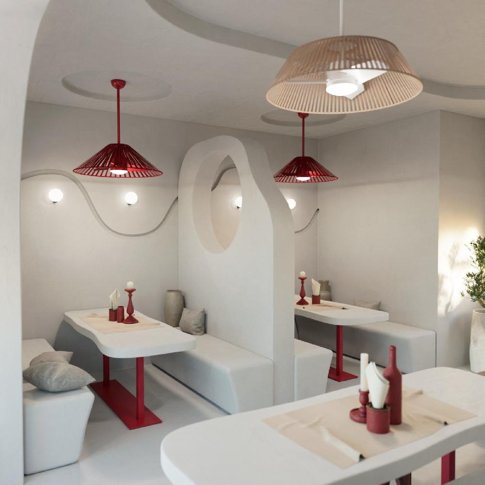 Sulion Ventilador De Techo Decorativo TERRA Burdeos Con Luz - Sulion