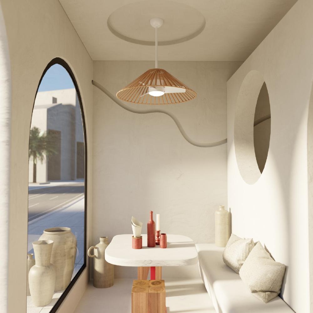 Sulion Ventilador De Techo Decorativo TERRA Marrón Con Luz - Sulion