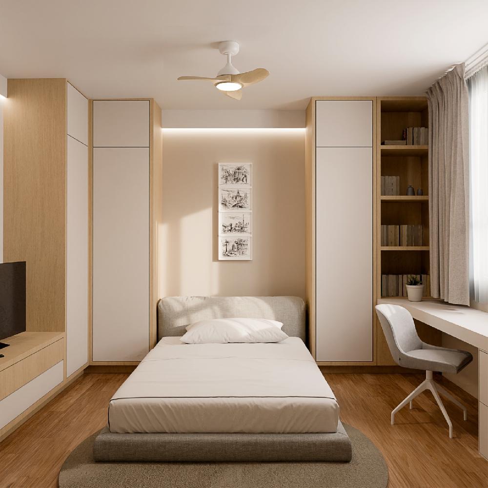 Sulion Ventilador De Techo DIEHL S Blanco Y Palas Madera Clara Con Luz Sulion