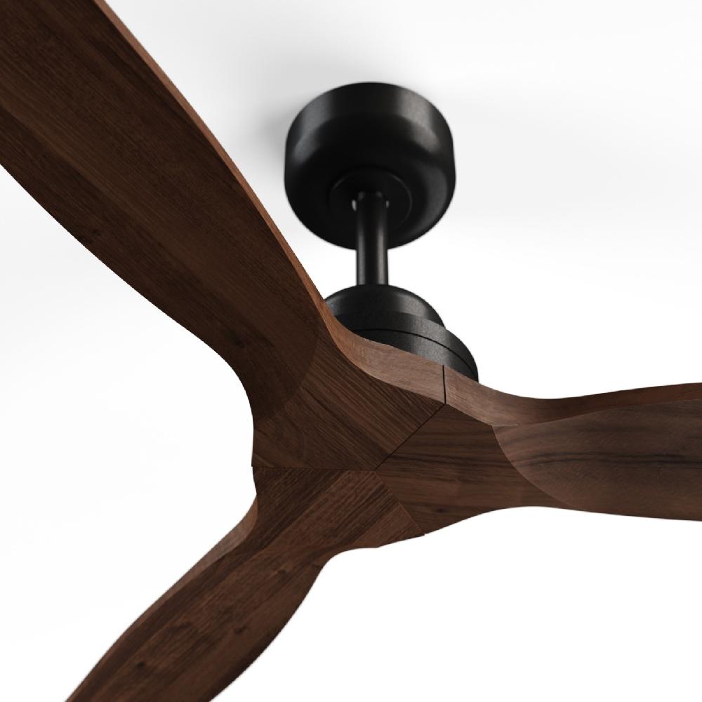 Sulion Ventilador De Techo Exterior BALCONY En Negro Y Madera Oscura - Sulion