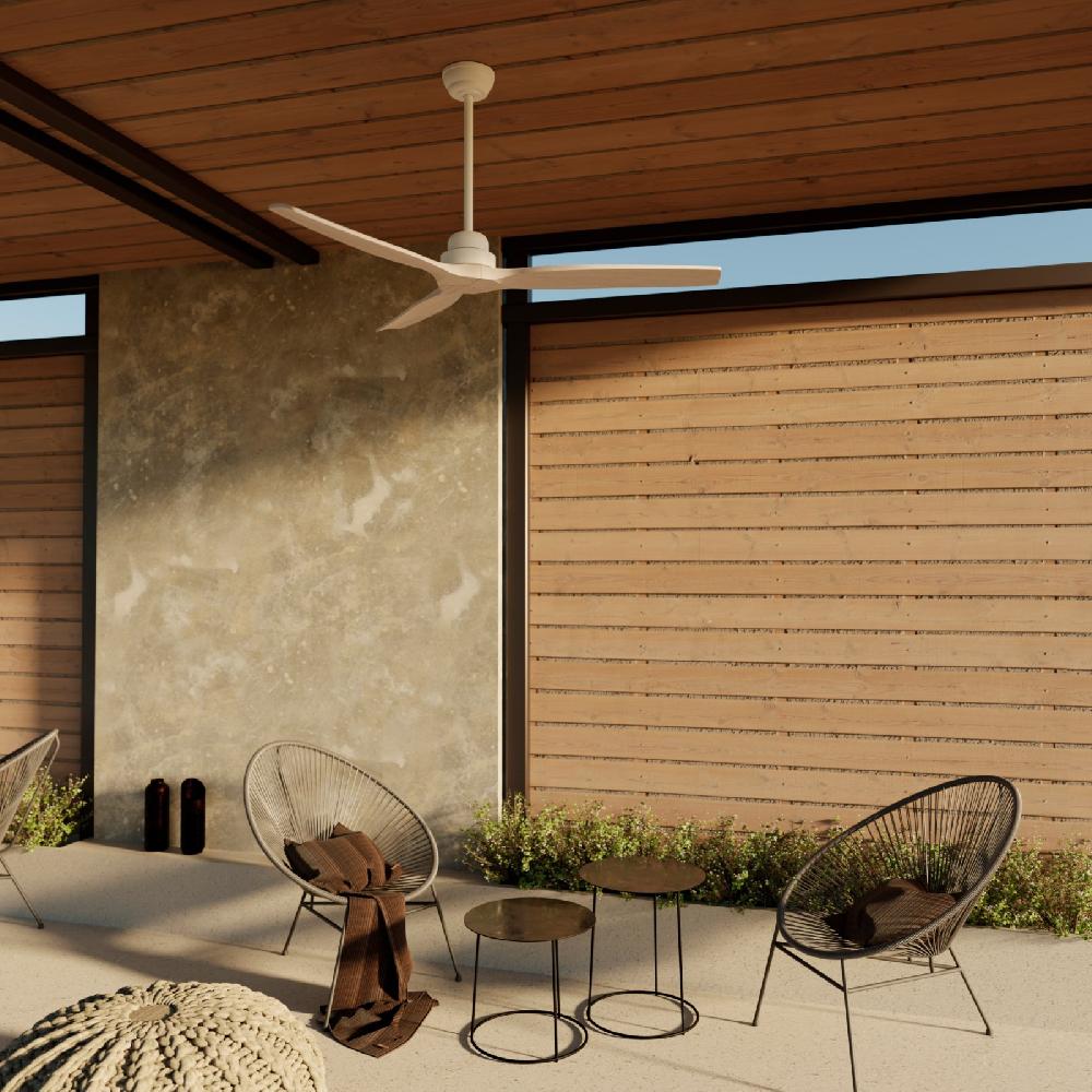 Sulion Ventilador De Techo Exterior BALCONY LUZ Blanco/NATURAL PINE WOOD Sulion