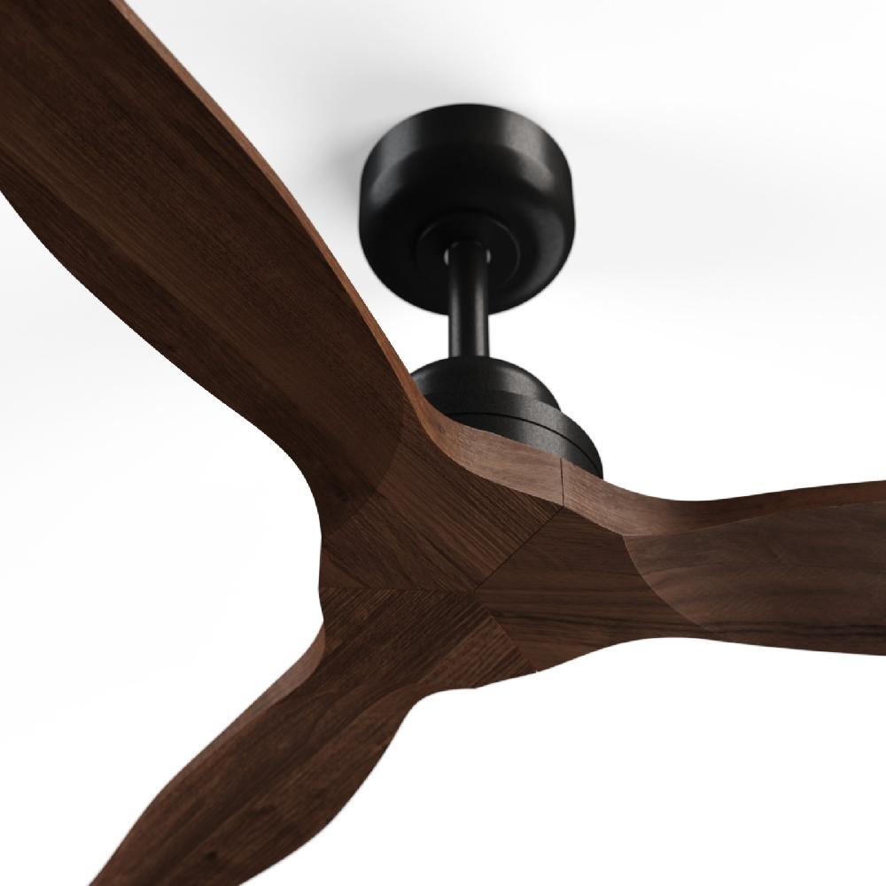 Sulion Ventilador De Techo Exterior BALCONY LUZ Negro/madera Oscura Sulion