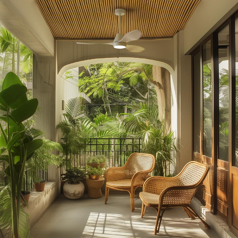 Sulion Ventilador De Techo Exterior LARA Blanco Con Luz - Sulion