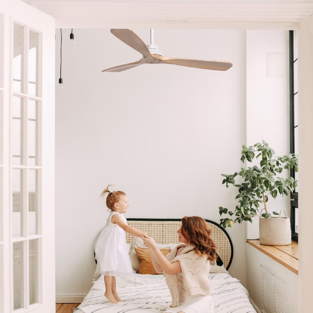 Sulion Ventilador De Techo Exterior NATI L Blanco Y Madera - Sulion