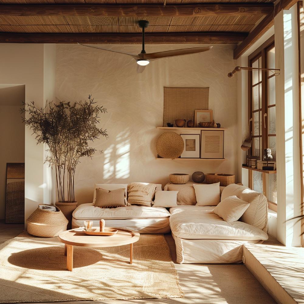 Sulion Ventilador De Techo Exterior NOVA XL Negro Y Madera Oscura - Sulion