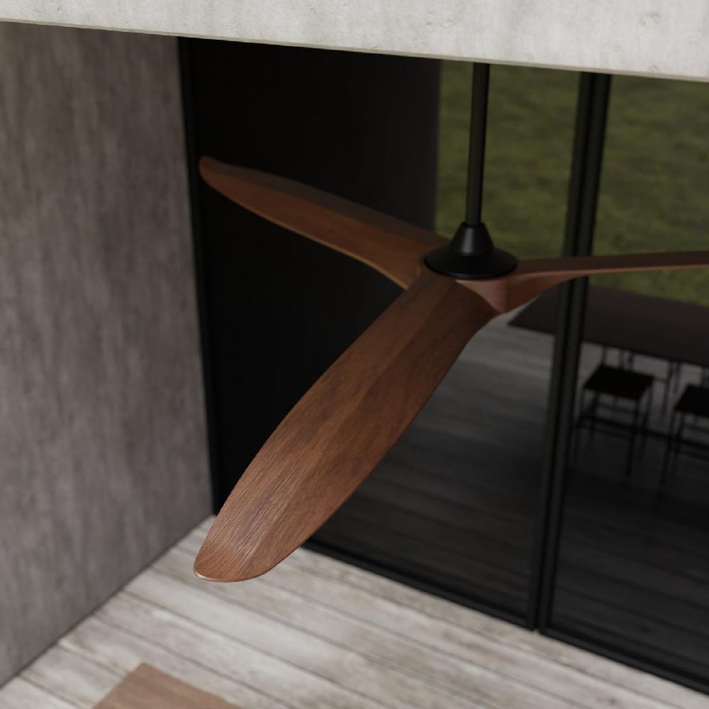 Sulion Ventilador De Techo Exterior NOVA XL Negro Y Madera Oscura - Sulion