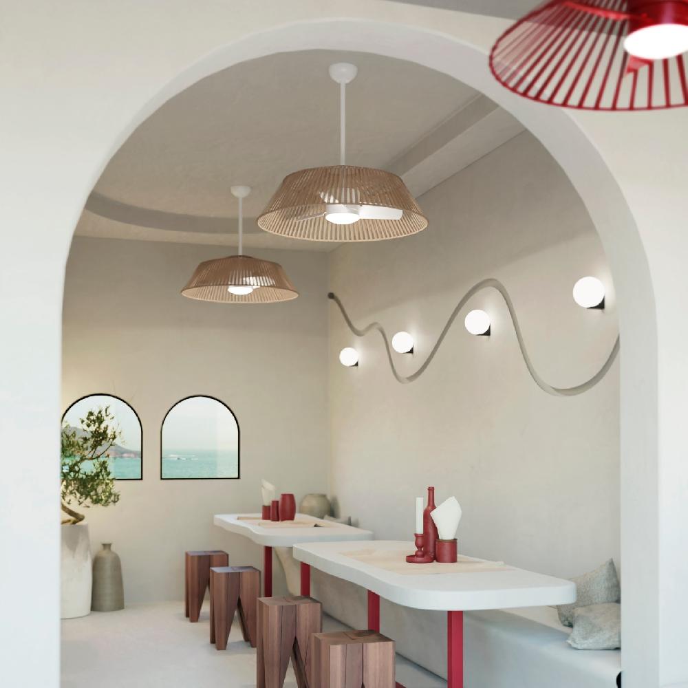 Sulion Ventilador De Techo GEMA De Fibra Natural Yute Con Luz - Sulion