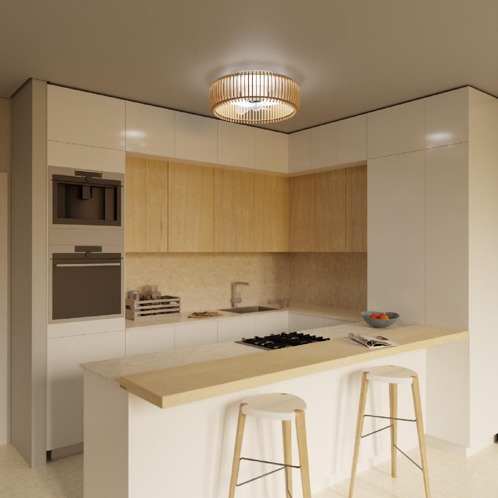 Sulion Ventilador De Techo Modular DAYA De Madera Con Luz - Sulion