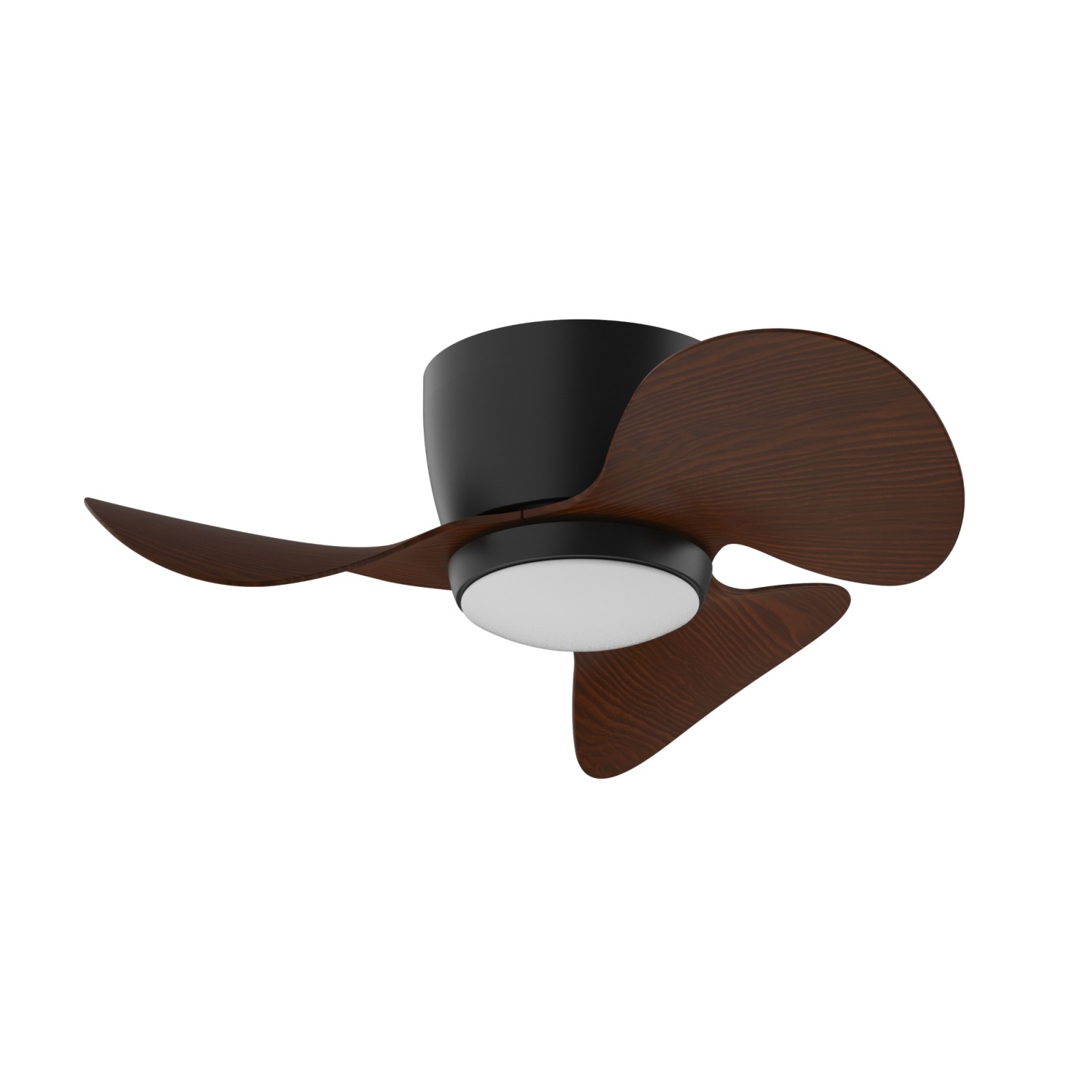 Sulion Ventilador De Techo MONTY Negro Y Palas Madera Oscura Con Luz - Sulion