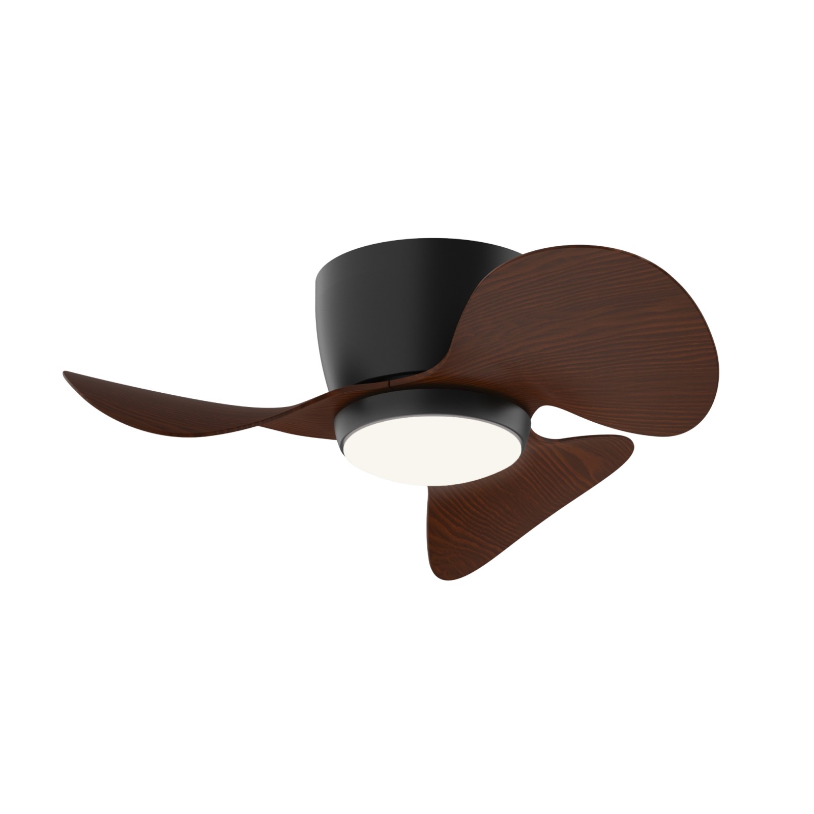 sulion Ventilador de techo MONTY negro y palas madera oscura con luz - Sulion